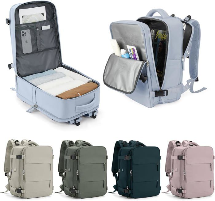 Sac à Dos Cabine Pliable 45x36x20 Cm - Bagage à Main Avion, Sport, Voyage, Brun