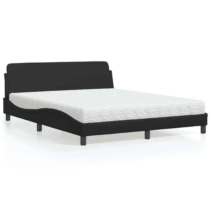 vidaXL Lit avec matelas Dover noir 160x200 cm similicuir 3208437