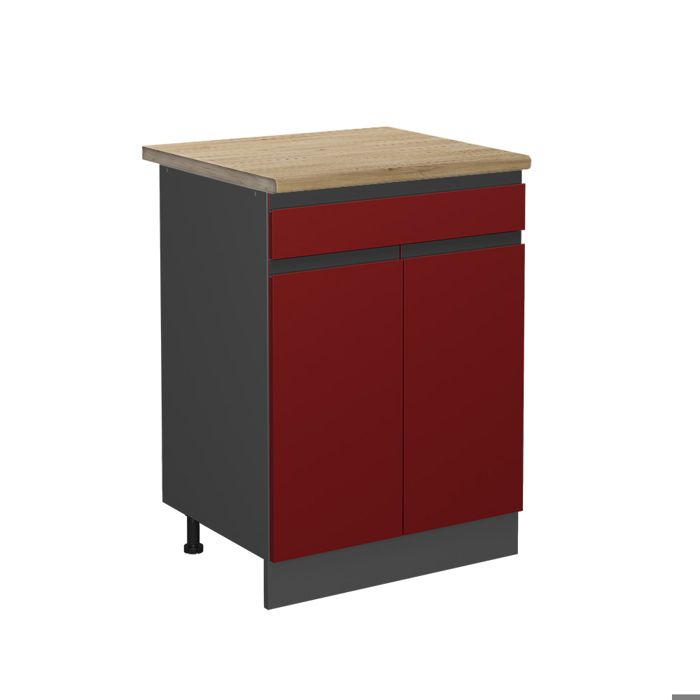 Meuble cuisine R-Line 60cm J-Shape PT Chêne Rouge/Anthracite Vicco 46548