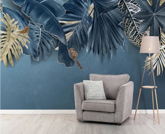 Papier Peint Panoramique Feuilles De Plantes Tropicales Papier Peint 3D ...