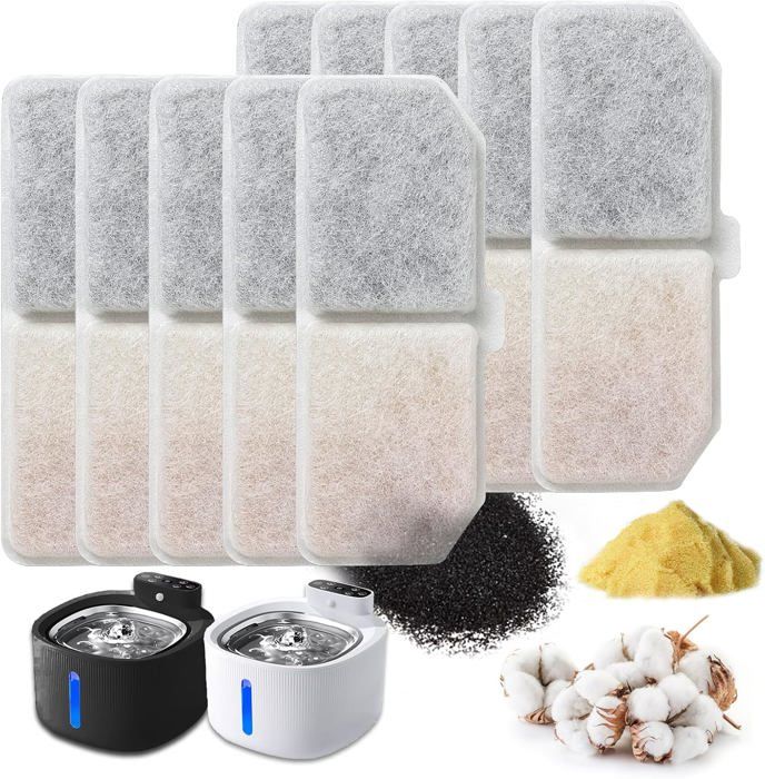 Meilleurs prix pour 12pcs Filtre Fontaine Eau Chat pour Fontaine à Eau,Remplacement Filtre de Chien,Filtre Fontaine à Eau Pour Chat,Fontaine à Fleur