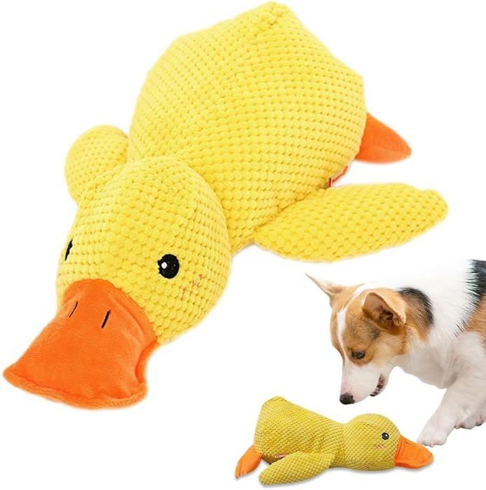 Jouet pour chien - NOBRAND - Canard apaisant - Peluche à mâcher - Sifflet sonore - Jaune 38x45 cm Jouet pour chien - NOBRAND - Canard apaisant - Peluche à mâcher - Sifflet sonore - Jaune 38x45 cm