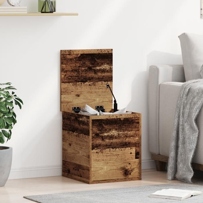 Moderne Coffre de rangement Armoire de rangement extérieur - en bois recyclé 40x42x46 cm @FR(150941)