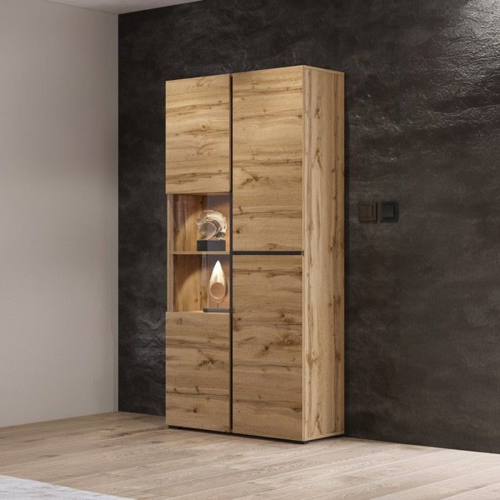 Vitrine Crossia – 3 portes avec niches ouvertes moderne