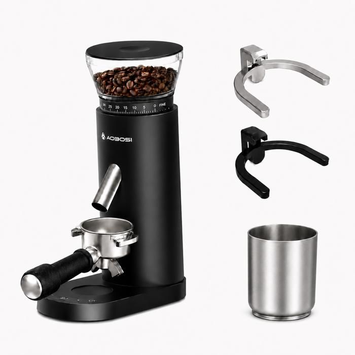 Moulin à Café Electrique AOBOSI 60 Réglages de Mouture Broyeur Café Grain Portable pour Espresso Café Filtré Presse Café