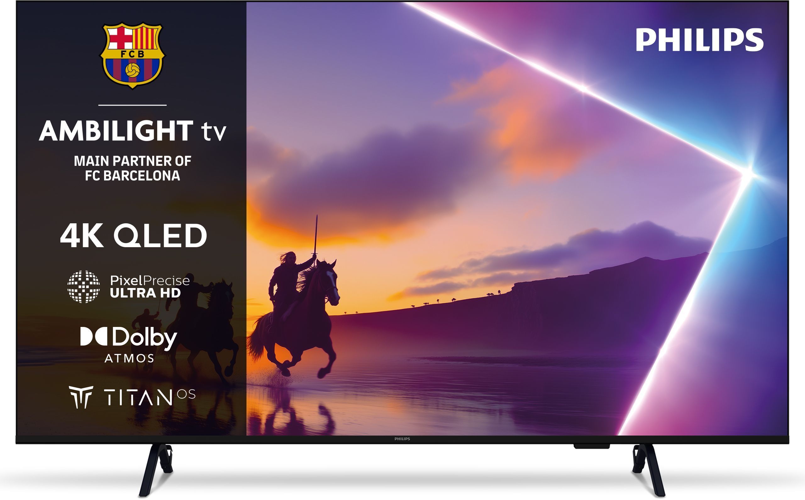 Ambilight 126 cm 4K QLED 55PUS8400 HDR10+ Dolby Atmos et DTS:X - vue 4