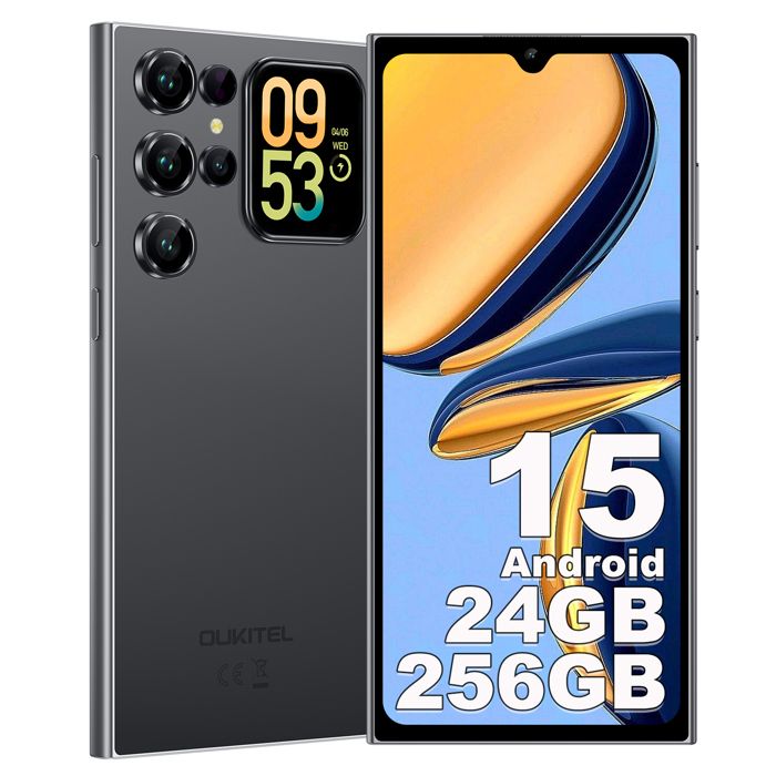 Smartphone OUKITEL C62 Pro Android 15 - 24Go RAM, 256Go/1To, écran 6.88" HD+ 90Hz, Batterie 5150mAh, 4G Dual SIM