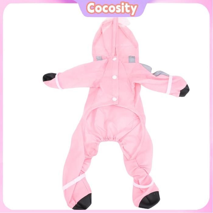 Comparer les prix de Cocosity imperméable pour chien avec capuche Manteau imperméable pour chien avec bottes trou pour laisse veste de pluie Rose S