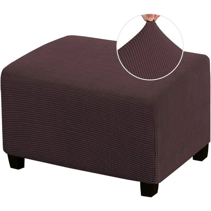Housse de repose-pieds élastique housse de repose-pieds carrée adaptée au repose-pieds de salon (moyen marron)
