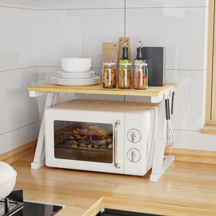 Support étagère Réglable Pour Micro-ondes - Rangement Sous évier, Gain De Place Cuisine - Acier Inoxydable - 10