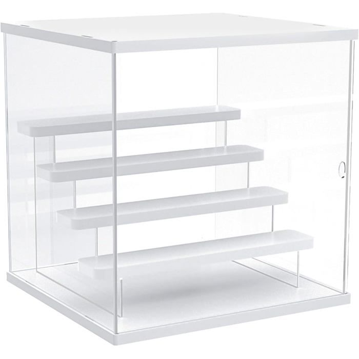 Vitrine Acrylique Joody 5 Étagères avec Porte - Boîte Plexiglas Transparente Blanc