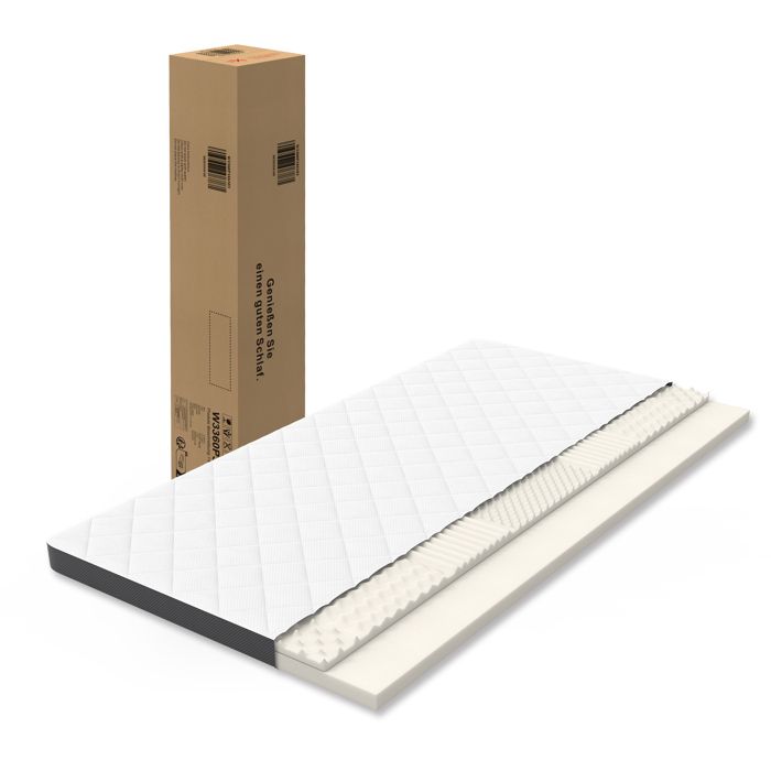 Matelas confortable - OEM - 90x200 cm - Hauteur 7 cm - Mousse à 7 zones - Certifié Oeko-TEX