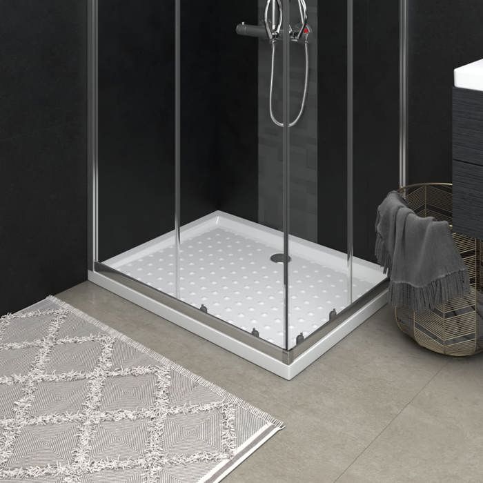 BURKE@ Blanc Receveur de douche avec picots Blanc 90x70x4 cm ABS 9.62 kg Haute qualité A1592