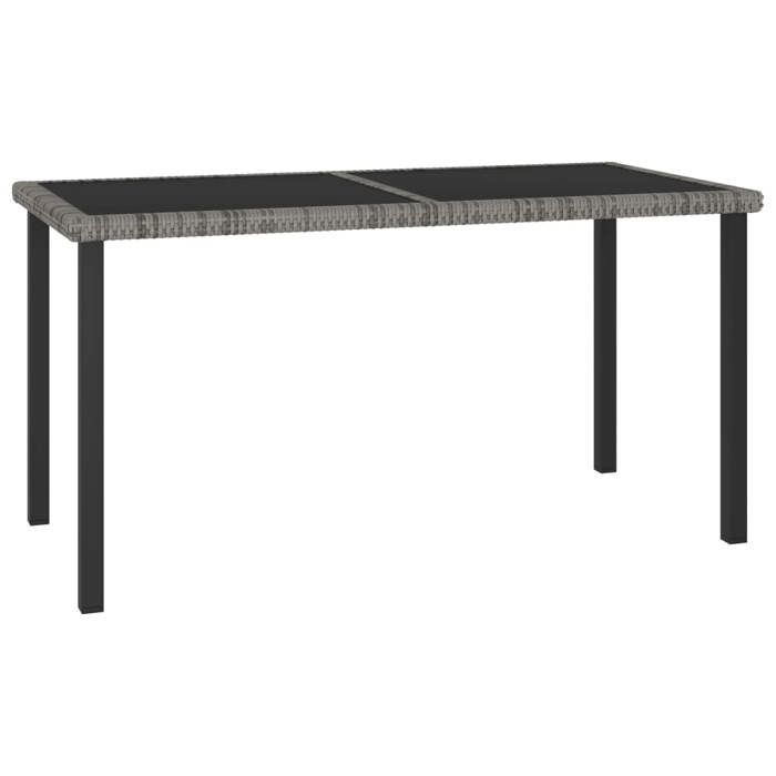 Soldes printemps Table terrasse - Gris - Table à manger/JARDIN - Gris 140x70x73 cm Résine tressée T719
