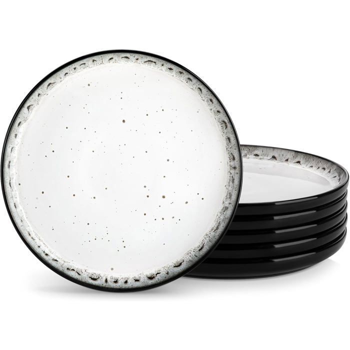 Lot De 6 Assiettes Plates En Porcelaine 26 Cm-Va Au Micro-OndesFour Et Lave-Vaisselle-Blanc Céramique ÉmailléDesign