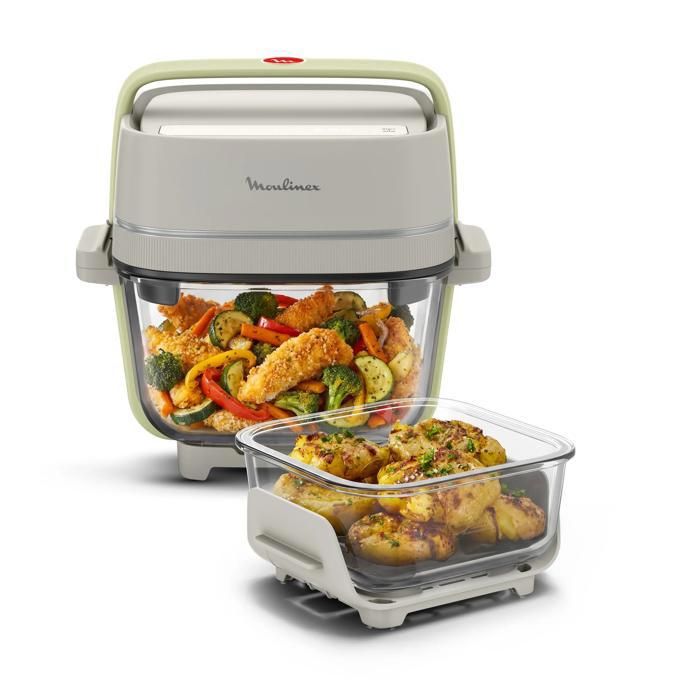 Moulinex Crisp&Go Air fryer en verre nomade et modulable 14 et 38 FY701AE0