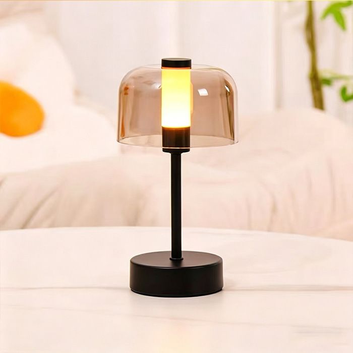 Lampe de chevet LED portable rechargeable variateur tactile base fer style européen