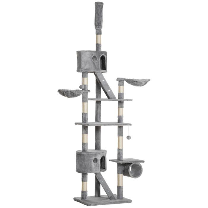 Arbre à chat - HELLOSHOP26 - 60x45x240-260 cm - Hauteur réglable 240–260 cm - Multi-niveaux - Poteaux sisal Arbre à chat - HELLOSHOP26 - 60x45x240-260 cm - Hauteur réglable 240–260 cm - Multi-niveaux - Poteaux sisal