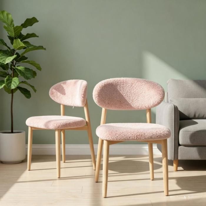 ViYi.Lot De 2 Chaises - Chaise de Cuisine - Chaises Salle à Manger - Style Nordique - Pour Salle À Manger Et Cuisine - Rose