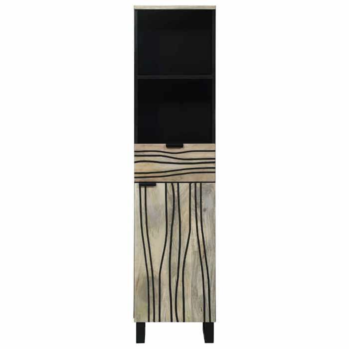 Meuble Rangement - HAOSHOP - Meuble de Lavabo de Salle de Bain Blanc 38 x 33 x 160 cm&01_32037