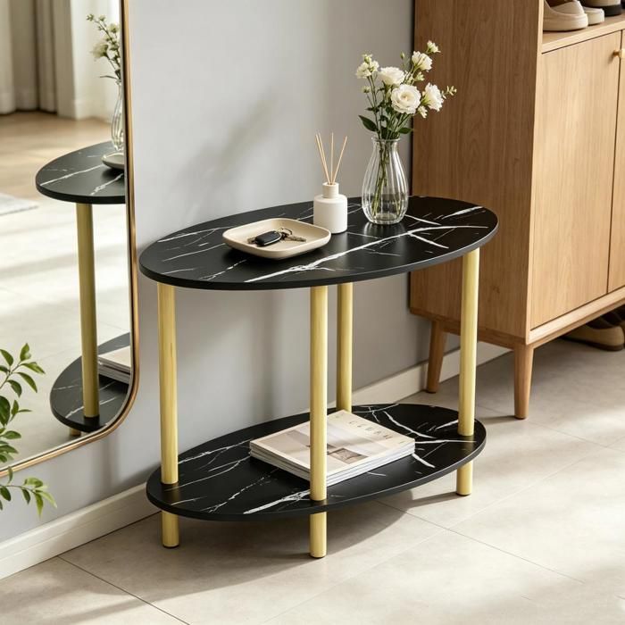 MIPAN Table Basse Table De Repos Pour Espace Salon Et Coin Repos Quotidien Noir