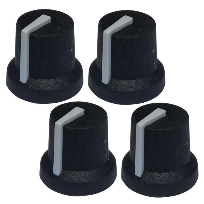 Boutons Potentiomètre Guitare/basse - Lot De 4, Aluminium Argenté, Diamètre 25mm, Pour Axe 6mm