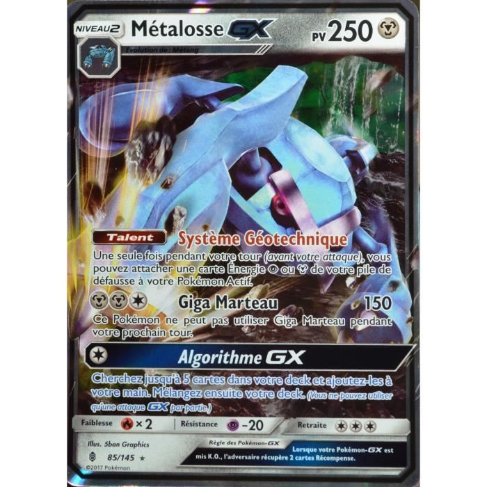 Carte Pokémon 85145 Métalosse GX 250 PV SL2  Soleil et Lune