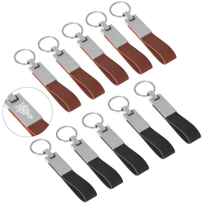 Porte-clés En Cuir - Lot De 2, Design Marron Foncé, Pour Homme Ou Femme