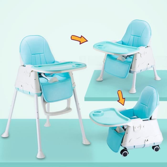 Sinbide Chaise Haute Bebe Repas 3 En 1 Portable Pliable Mobile 4 Roulettes Plateau Hauteur Reglable Harnais Bleu Cdiscount Puericulture Eveil Bebe