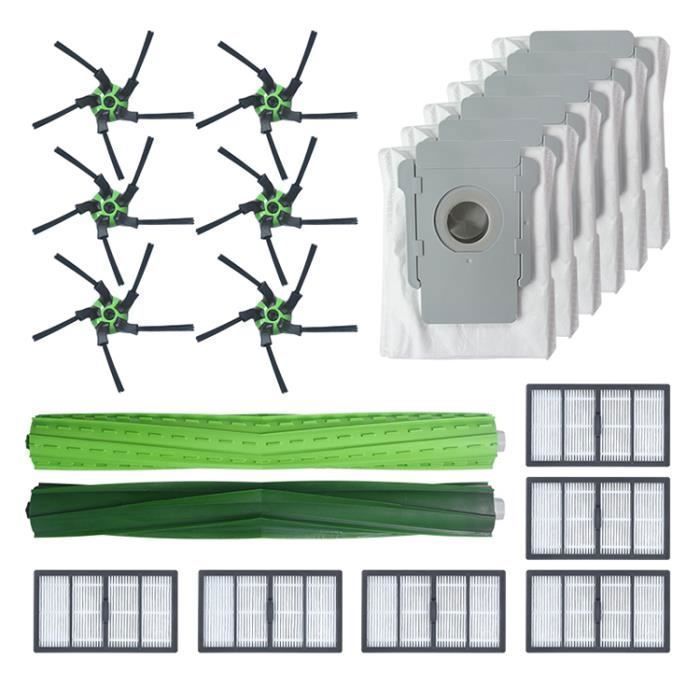 Kit Filtres Et Brosses Pour Aspirateur ILife V3, V5, V5S Pro… - 1 Préfiltre, 6 Filtres HEPA, 6 Brosses Latérales