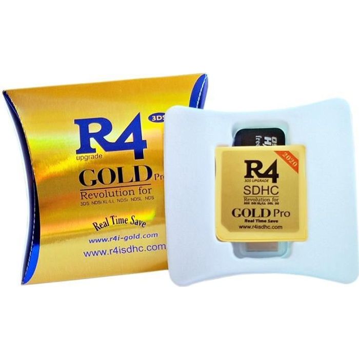 Acheter carte R4i Gold Pro New 2020 bon marché R4 Linker Or 3DS SDHC RTS  avec un étui de protection de carte de jeu gratuit - Cdiscount Informatique