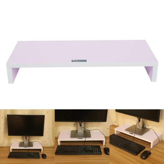 Rehausseur D Ecran En Bois Support Ecran D Ordinateur Table D Ordinateur Tv Etagere Rangement Pour Pc Clavier Blanc Tam Achat Vente Rehausseur D Ecran En Bois Cdiscount