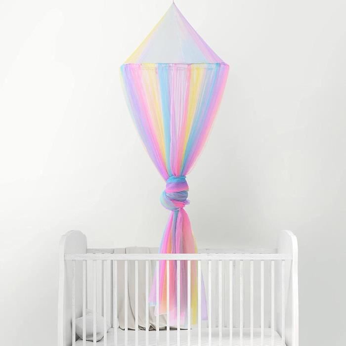 Moustiquaire Lit Arc-en-Ciel Enfants – Filet Suspendu 250×60×1050 Cm, Décoration Chambre & Protection Anti-Moustiques
