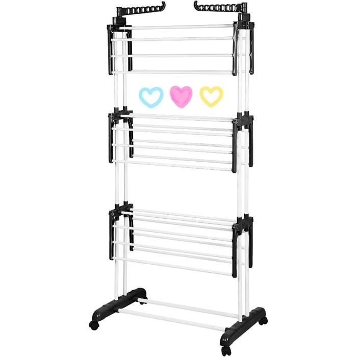 Séchoir à Linge Extensible KADAX - 257 X 60 X 99 Cm, Pliable - Grande Surface De Séchage Avec Supports à Chaussettes - 3