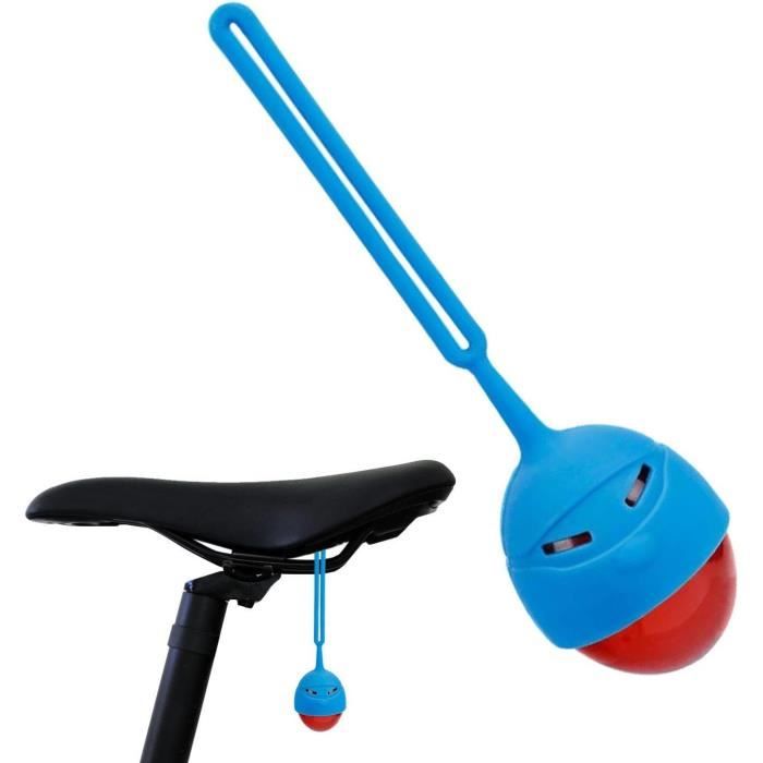 Feu Arrière Vélo Rotatif 360° COB - Rechargeable USB - Étanche - Bleu (ou Rouge/blanc) - Sécurité Nuit