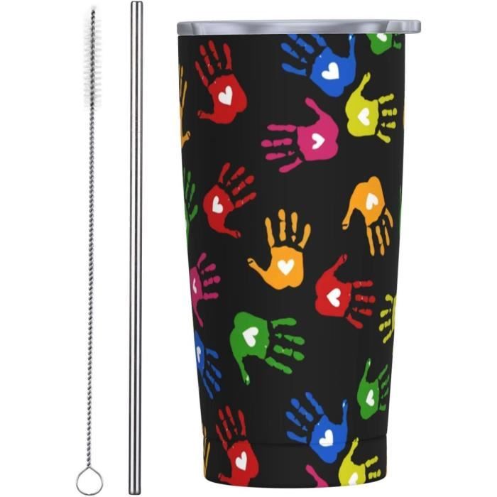 Bling Cup Gobelet à paillettes de 591 ml avec couvercle en acier