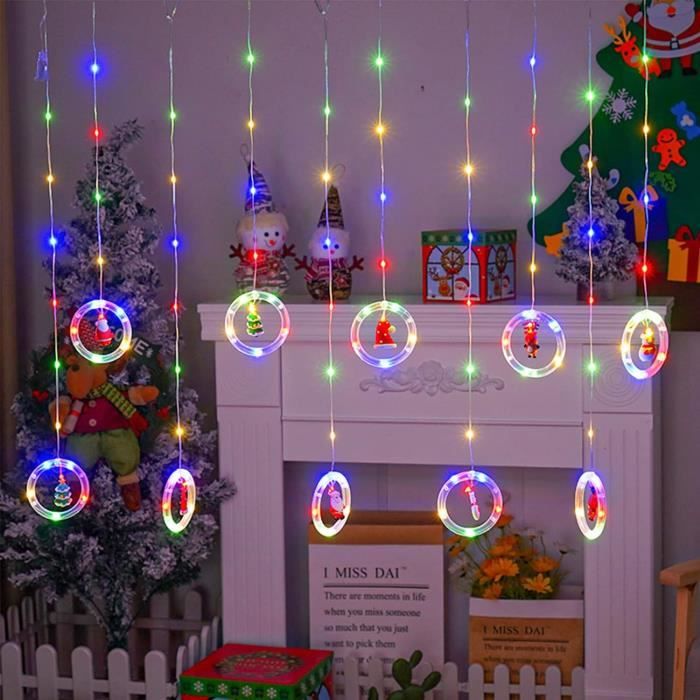 Rideau Lumineux Noël Fenêtre 3M [Dernière Version] Décoration Lumineuse Fenêtre  Noël Intérieur 3D Lumières De Noël Guirlande [Z549] - Cdiscount Maison