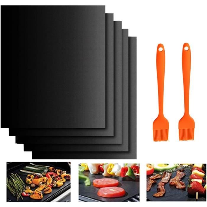KR KITCHENRAKU – Lot De 2 Tapis De Cuisson Anti-adhésifs En Téflon – 40,5 X 63,5 Cm – Pour Four, Barbecue, Micro-ondes – Réutilisables, Lavables