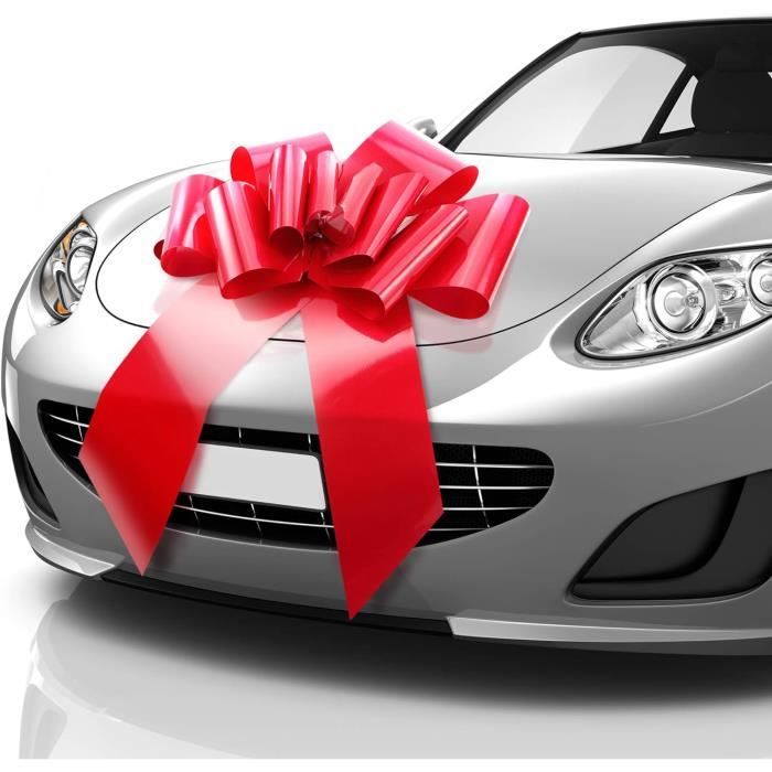 Nœud Cadeau Géant Rose 45cm - Ruban 6m - Décoration Voiture, Mariage, Anniversaire - XXL