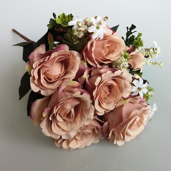 Fleurs artificielles-roses Décoration de pot de fleurs-Marron - Cdiscount  Maison