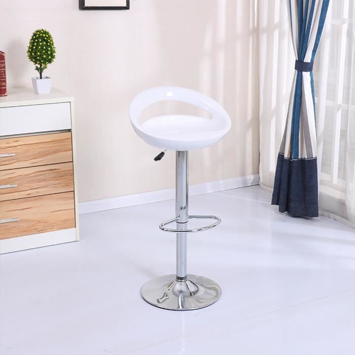 Lot de 2 tabourets de bar - ABS Plastique - Style contemporain - Hauteur réglable 81-101cm