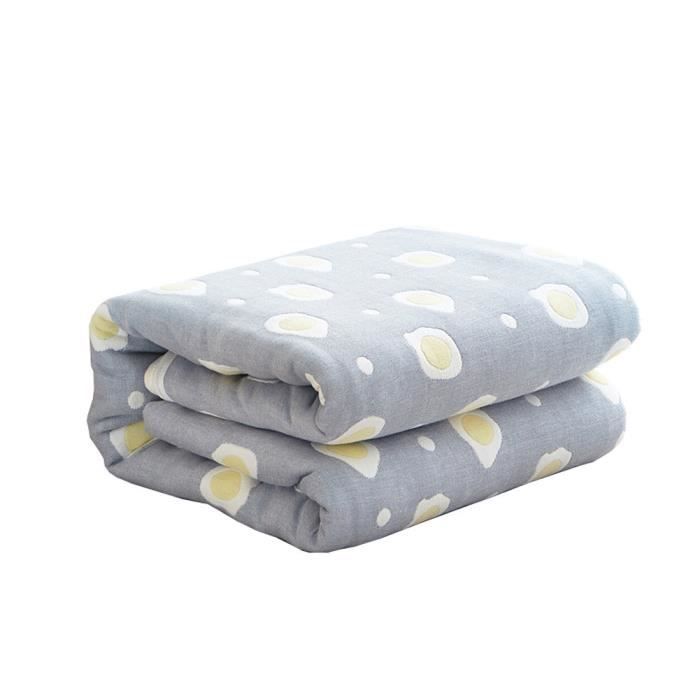 Couverture D Ete Couvre Lit 2 Personnes En Mousseline De 100 Coton A 6 Couches 200x240cm A Motif Oeufs Gris Achat Vente Couverture Plaid Soldes Sur Cdiscount Des Le 20 Janvier Cdiscount