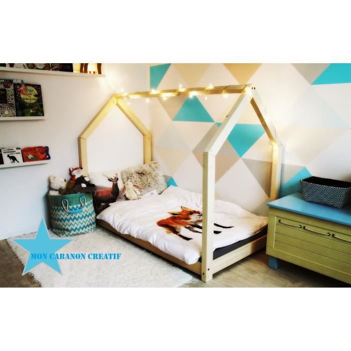 Lit Cabane 60x1cm Bebe Enfant Methode Montessori Cdiscount Maison Lit Cabane 60x1cm Bebe Enfant Methode Montessori Cdiscount Maison