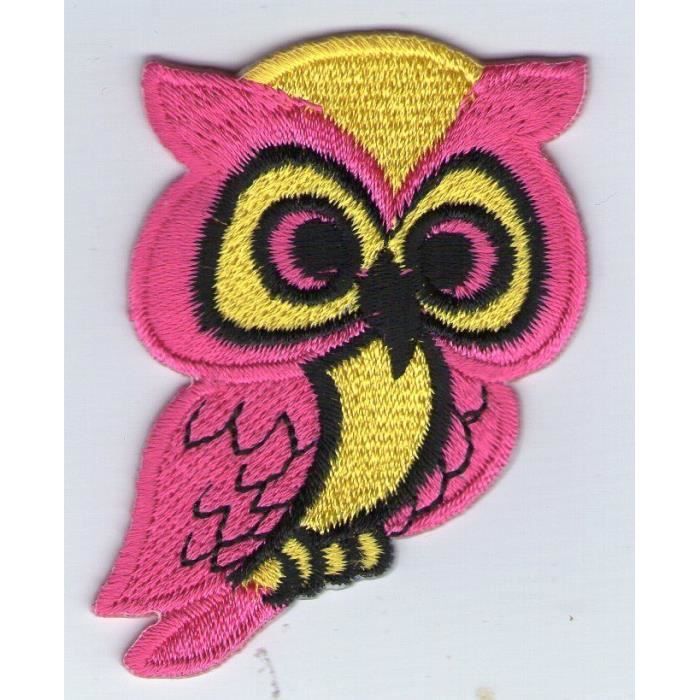 Patch (écusson) Brodé Hibou Et As De Trèfle - Design Blanc - Pour Veste, Sac, Casquette - Transfert Par Sublimation