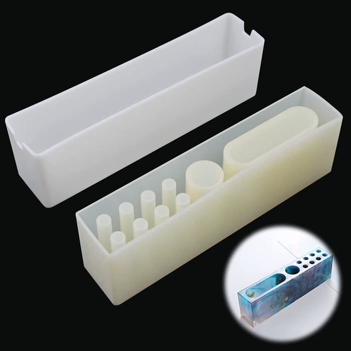FineGood Moules à Dés En Résine époxy 7 Formes Avec Boîte De Rangement