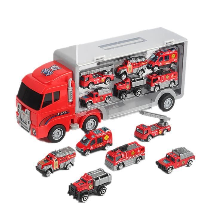 Jouets Camion,7 en 1 Camion de Pompier avec Modèle Pompier,Camion de  Pompiers de Secours d'urgence pour Cadeau Enfants