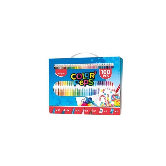 Kit coloriage pour enfant - Maped Creative Colorpeps - 100 pièces - Multicolore