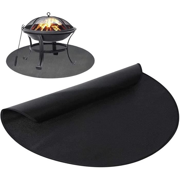 Tapis Rond Ignifuge Pour Foyer Extérieur Et Barbecue | Protection Terrasse, Pelouse, Camping | Diamètre 96,5 Cm