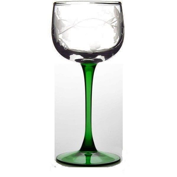 Boeckling Verres à Vin D'Alsace - Lot De 6 - Pied Vert Décor Cépages - Pour Riesling, Gewurztraminer