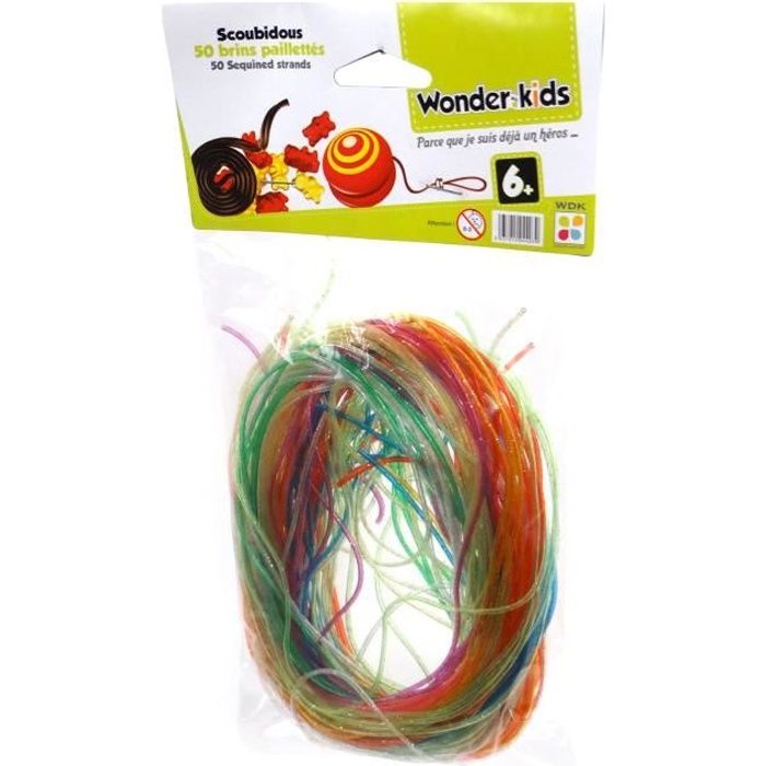 VORHOT 200 PCS Scoubidou Fil Fluorescent, Scooby Doo Fil avec Porte